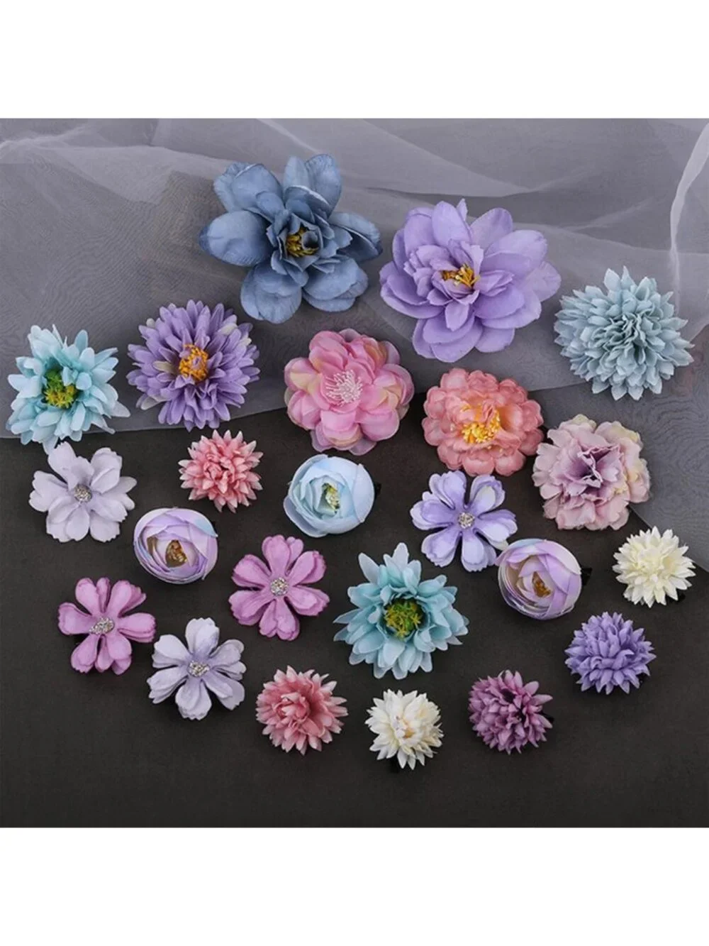 23 PCS Floral Hair Clips Set - Pink & Purple Flower Barrettes for Women & Girls